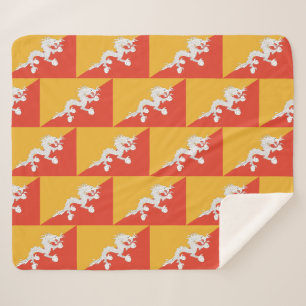 Manta Sherpa Mapa del Sherpa Patriótico con bandera de Bután