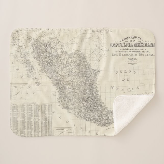 Manta Sherpa Mapa general de Carta de la Republica Mexicana (Anverso (horizontal))