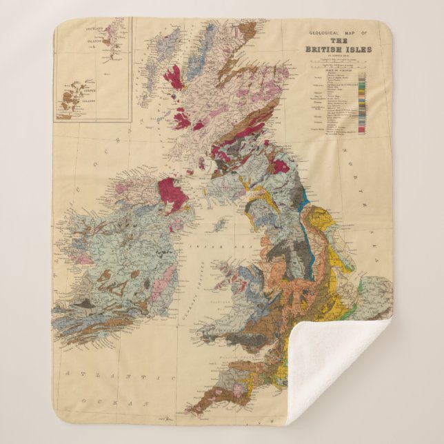Manta Sherpa Mapa geológico, islas británicas (Anverso)