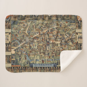 Manta Sherpa Mapa ilustrado de Cambridge, Inglaterra
