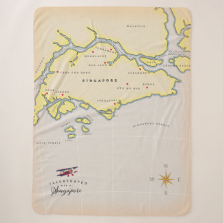Manta Sherpa Mapa ilustrado de Singapur
