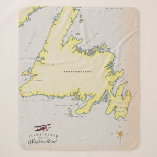 Manta Sherpa Mapa ilustrado de Terranova.