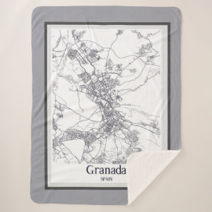 Manta Sherpa Mapa minimalista de la ciudad de Granada