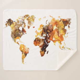 Manta Sherpa Mapa Mundial de Diseño 102