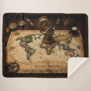 Manta Sherpa Mapa mundial de Steampunk Olde