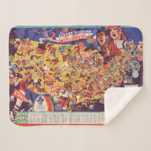 Manta Sherpa Mapa Todo-Americano del fútbol del vintage