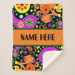 Manta Sherpa Maqueta de nombre personalizado del patrón de pais