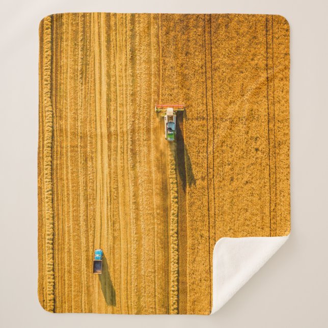 Manta Sherpa Máquina cosechadora trabajando en campo. Combinar  (Anverso)