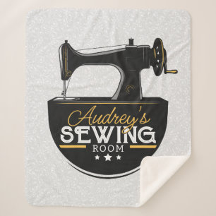 Manta Sherpa Máquina de coser antigua AÑADIR NOMBRE Sombrero sa