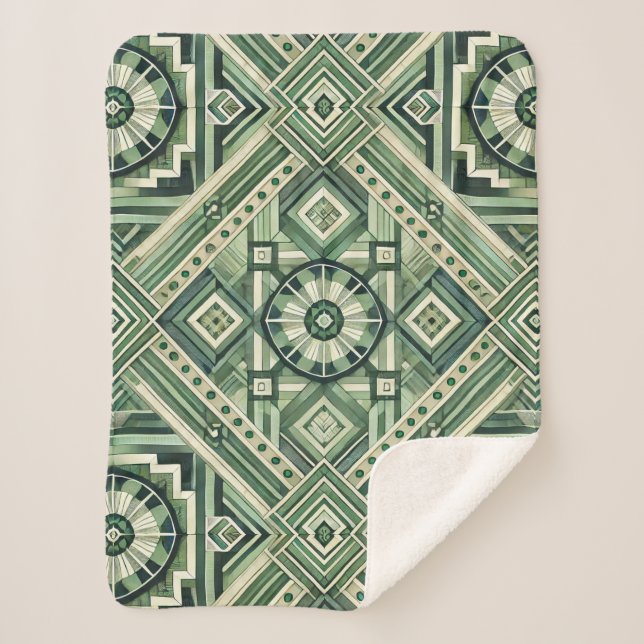 Manta Sherpa Máquina verde (Anverso)