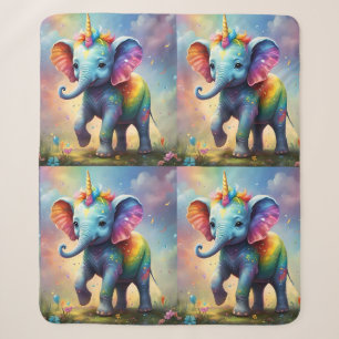 Manta Sherpa Maravillas radiantes: Elefante Unicornio, bebé arc