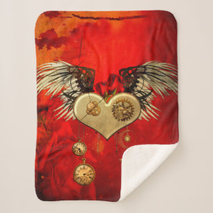 Manta Sherpa Maravilloso corazón de steampunk