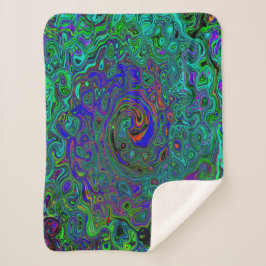 Manta Sherpa Marble azul y acuamarina Resumen Swirte retro