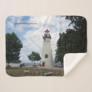 Manta Sherpa Marblehead Lighthouse sherpa blanc