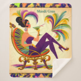 Manta Sherpa Mardi Gras Martini futurista de mediados de siglo