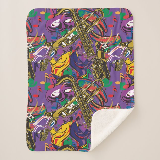 Manta Sherpa Mardis Gras New Orleans (Anverso)