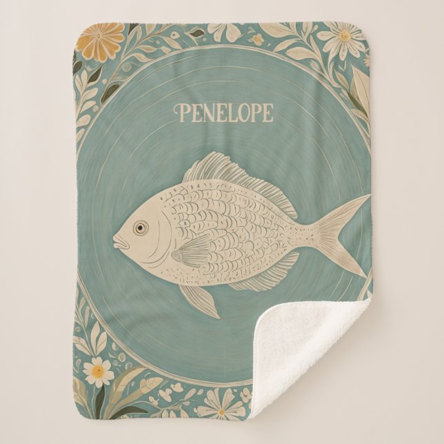 Manta Sherpa Mareas tranquilas personalizadas (Anverso)