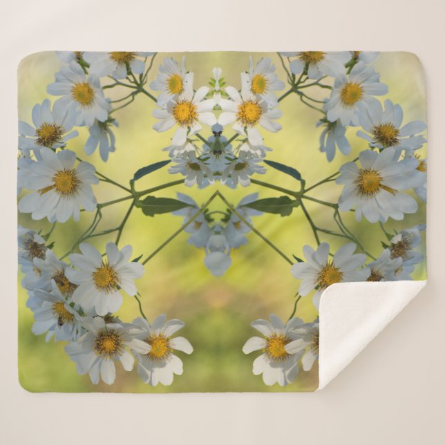 Manta Sherpa Marinas blancas en colores primaverales (Anverso (horizontal))