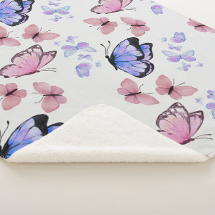 Manta Sherpa Mariposa acogedora Cottagecore para niños 