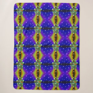 Manta Sherpa Mariposa en arcoiris amarillo púrpura