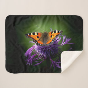 MANTA SHERPA MARIPOSA EN FLORES PURPLE