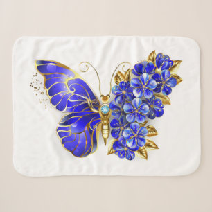 Manta Sherpa Mariposa Flor Zafiro