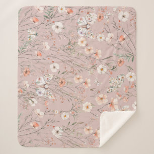 Manta Sherpa Mariposa Floral Boho