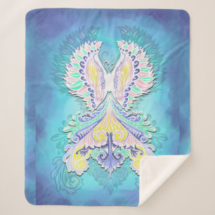 Manta Sherpa Mariposa mística pastel Ethereal Boho Fantasy