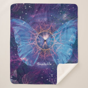 Manta Sherpa Mariposa morfa / Galaxia Mandala Sherpa Blanket