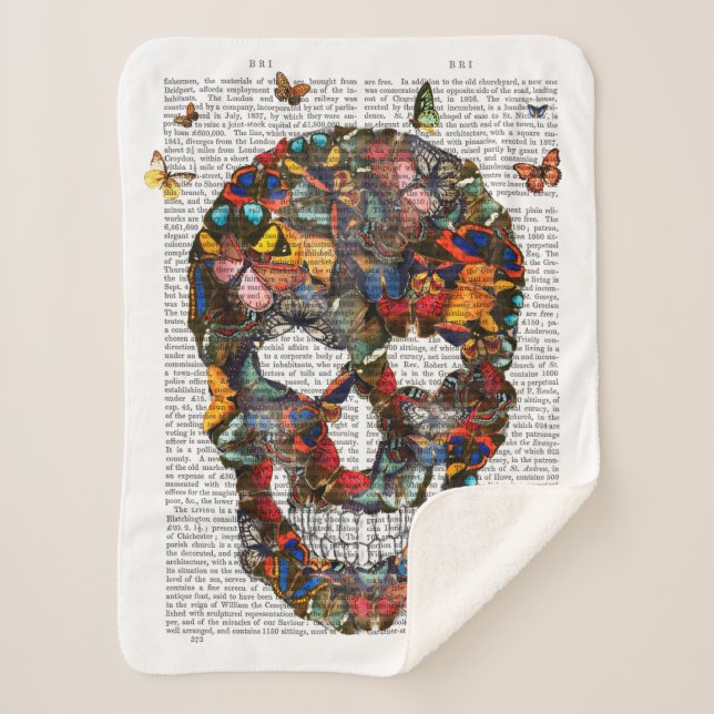 Manta Sherpa Mariposa Skull (Anverso)