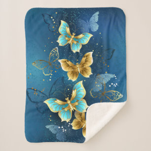 Manta Sherpa Mariposas doradas