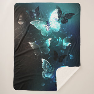 Manta Sherpa Mariposas nocturnas de menta