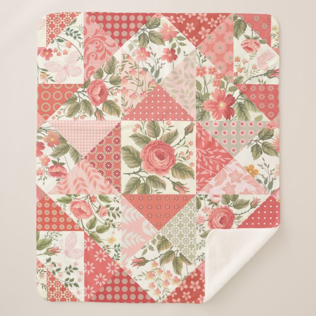 Manta Sherpa Mariposas rosas sin problemas (Anverso)