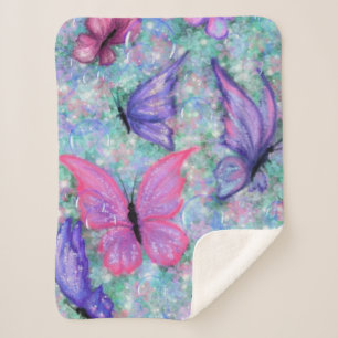 Manta Sherpa Mariposas voladoras Bebé Sherpa Blanket