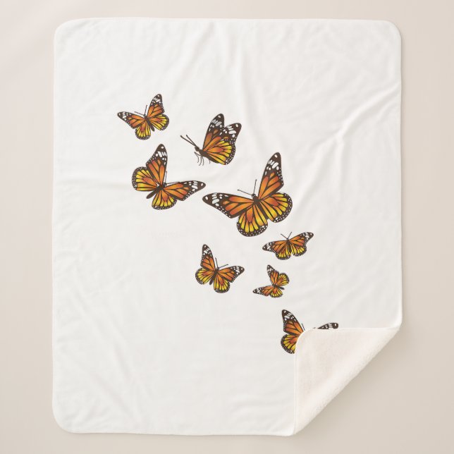 Manta Sherpa Mariposas voladoras - Butterfly Lover Gardener Ent (Anverso)