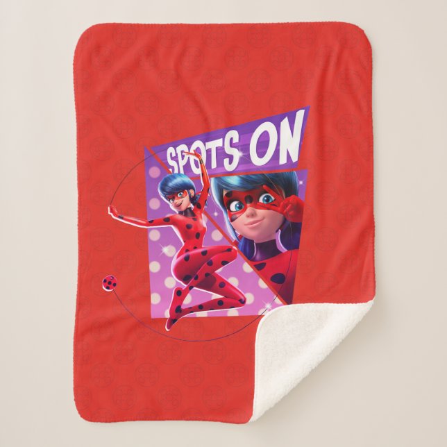 Manta Sherpa Mariquita | Spots On Purple Graphic (Anverso)