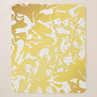 Manta Sherpa Mármol abstracto dorado con patrón de puntos