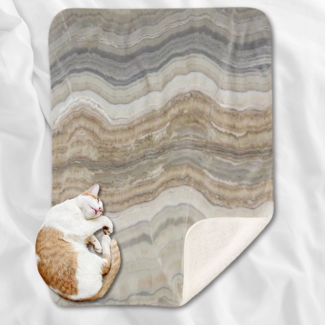 Manta Sherpa mármol gris marrón escandinavo minimalista (minimalist scandinavian granite brown grey marble sherpa blanket)