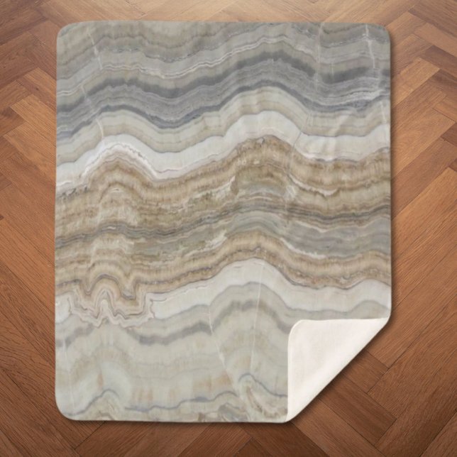 Manta Sherpa mármol gris marrón escandinavo minimalista (minimalist scandinavian granite brown grey marble sherpa blanket)