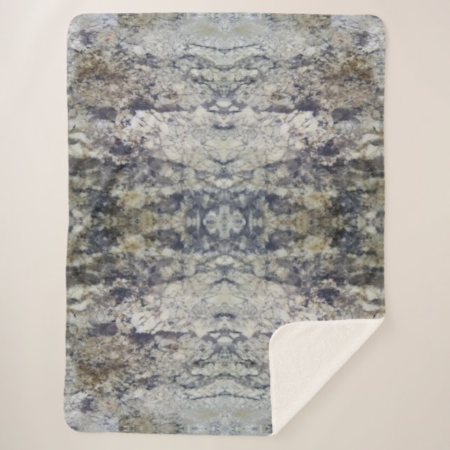 Manta Sherpa Mármol marrón y gris (Anverso)