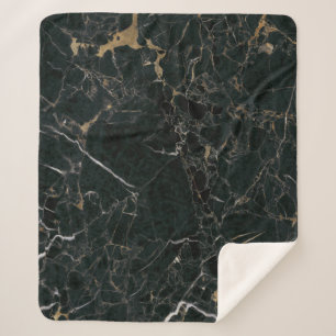 Manta Sherpa Mármol Negro Elegante: Fondo Texturizado