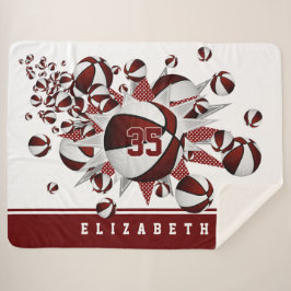 Manta Sherpa maroon sports room chicas baloncesto estrellas