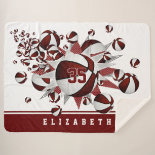 Manta Sherpa maroon sports room chicas baloncesto estrellas