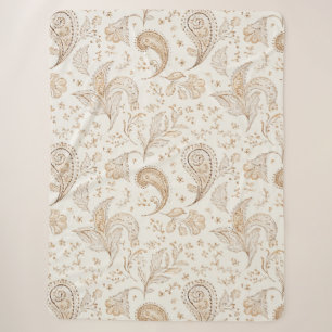Manta Sherpa Marrón Crema Boho Bohemio