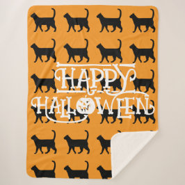 Manta Sherpa Masa de Halloween para gato negro naranja - Acoged