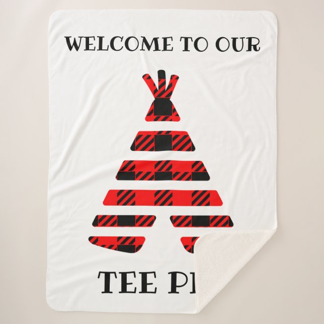Manta Sherpa Masa Red Buffalo Plaid Tee Pee Sherpa (Anverso)
