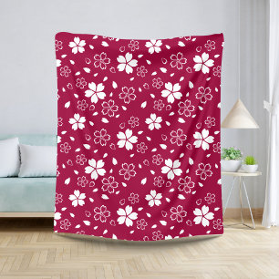 Manta Sherpa Masa Sherpa del Patrón Sakura Rojo