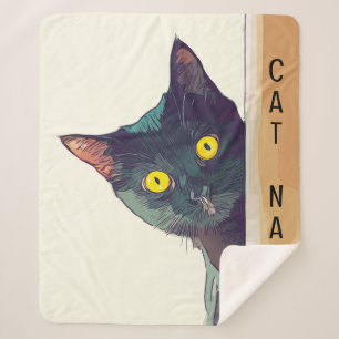 Manta Sherpa Masa Sherpa para Diseño de Gato de Peeking