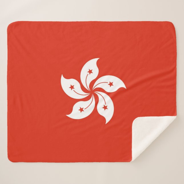 Manta Sherpa Masa Sherpa Patriótica con bandera de Hong Kong (Anverso (horizontal))