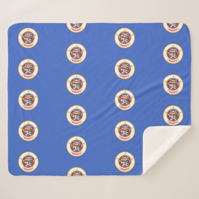 Manta Sherpa Masa Sherpa Patriótica con bandera de Minnesota (Anverso (horizontal))